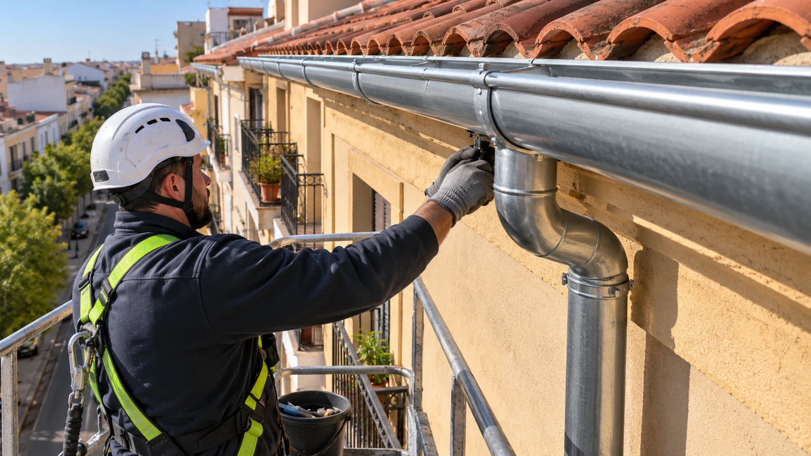 Limpieza y reparación de canalones en Almendralejo · imagen de contenido